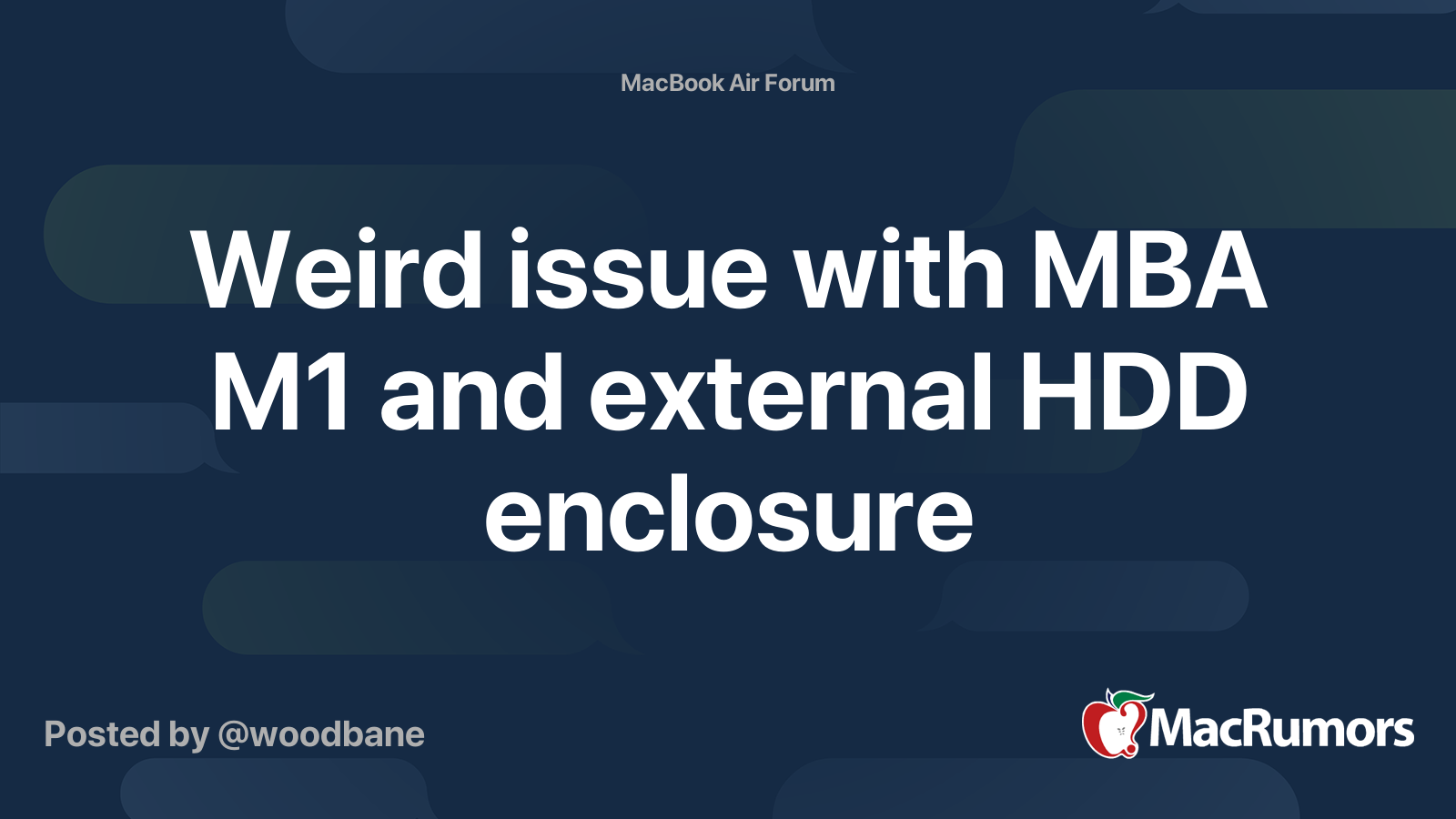 Weird issue with MBA M1 and external HDD enclosure | MacRumors Forums