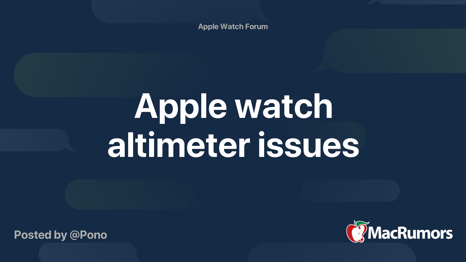 Apple watch altimeter issues MacRumors Forums