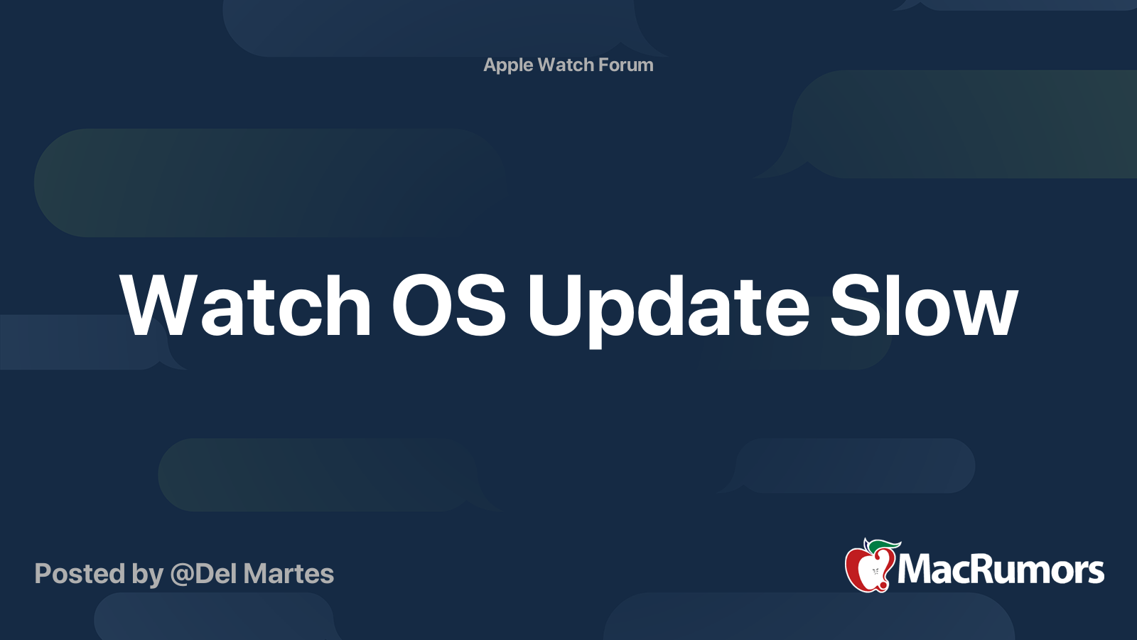 Watch OS Update Slow MacRumors Forums