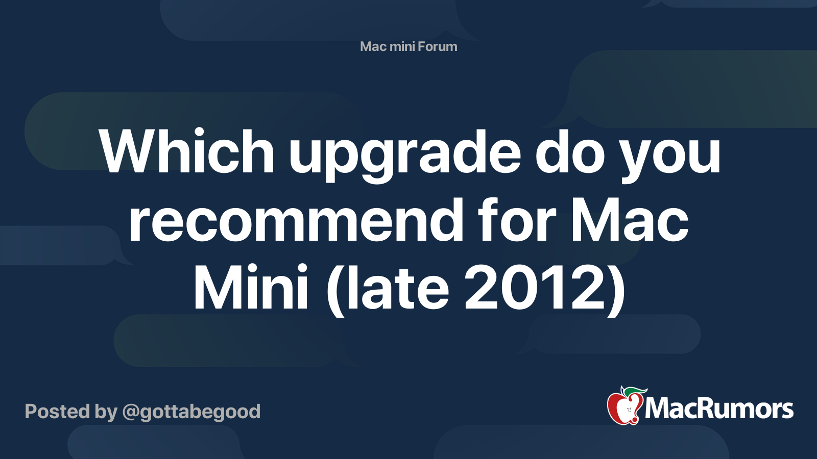 Which upgrade do you recommend for Mac Mini (late 2012