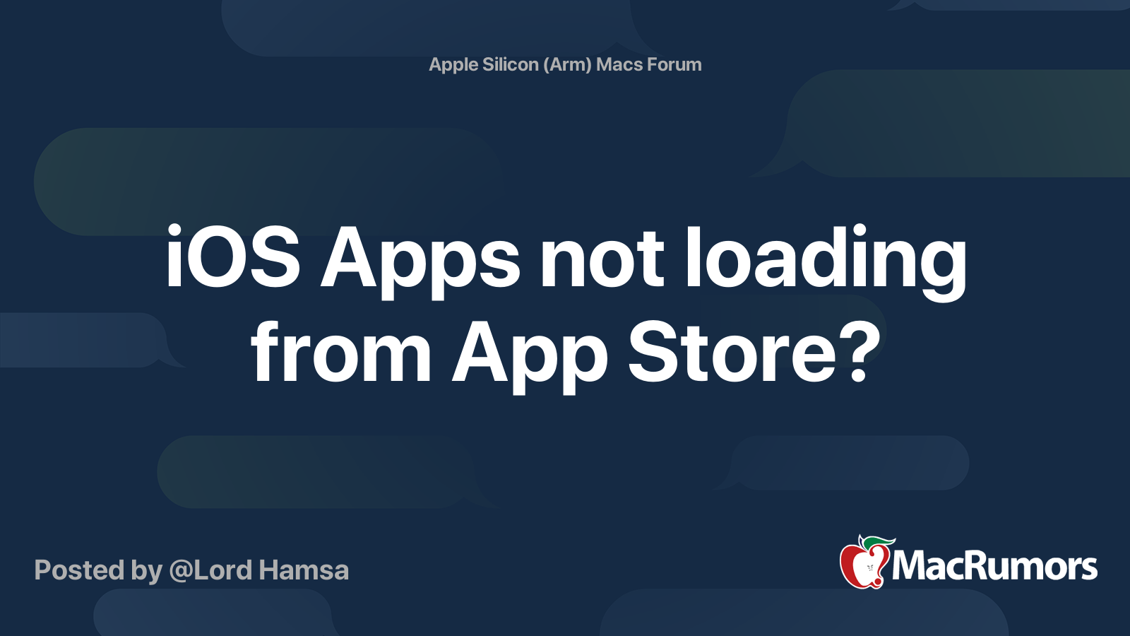 iOS Apps not loading from App Store? | MacRumors Forums