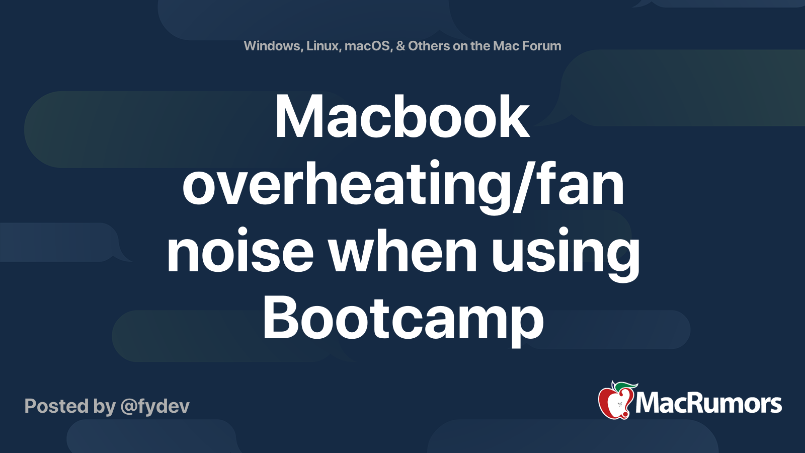 Macbook overheating/fan noise when using | MacRumors Forums