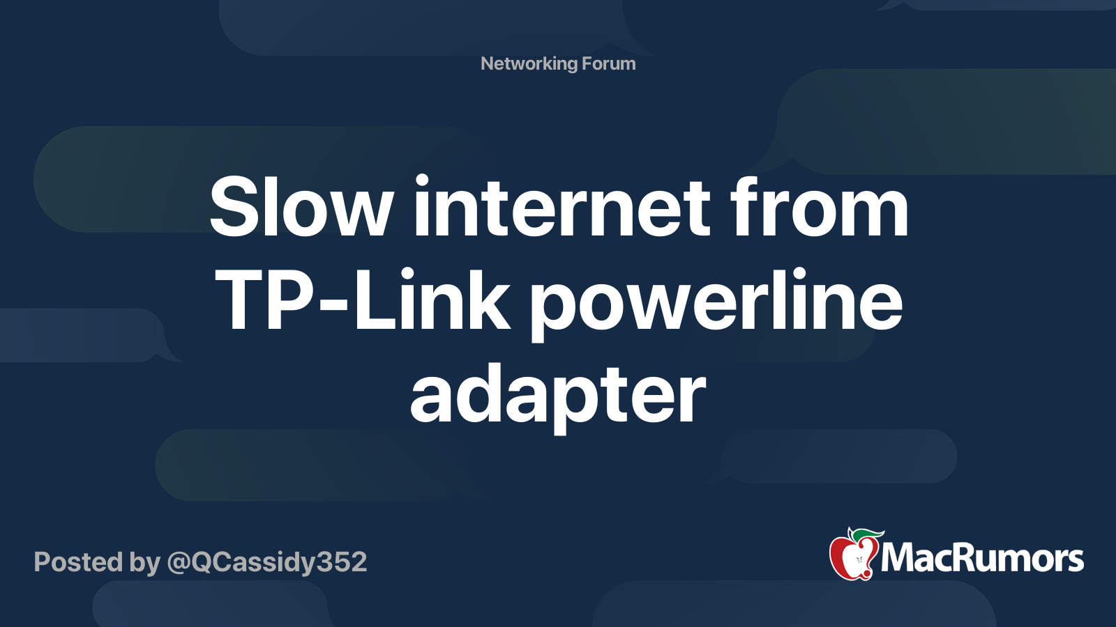 Slow from TPLink powerline adapter MacRumors Forums