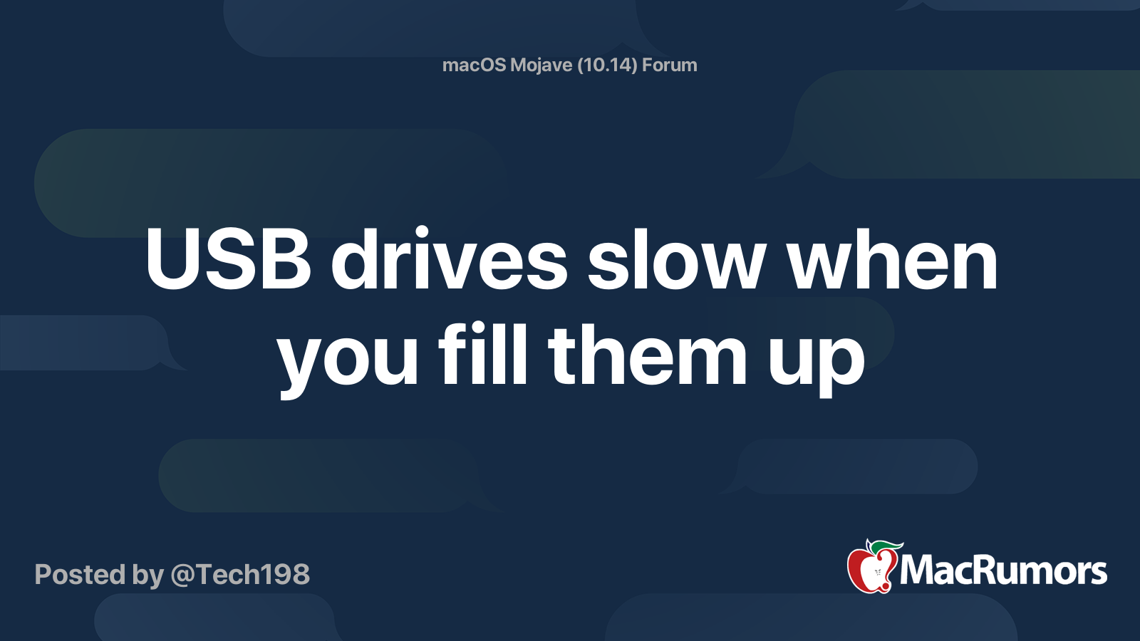 USB drives slow when you fill them up | MacRumors Forums