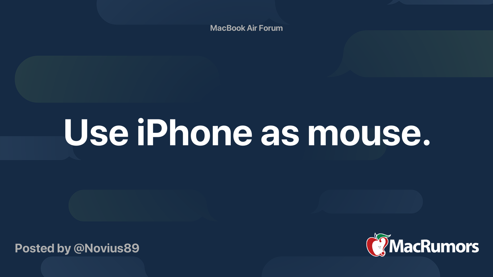 Use iPhone as mouse. MacRumors Forums