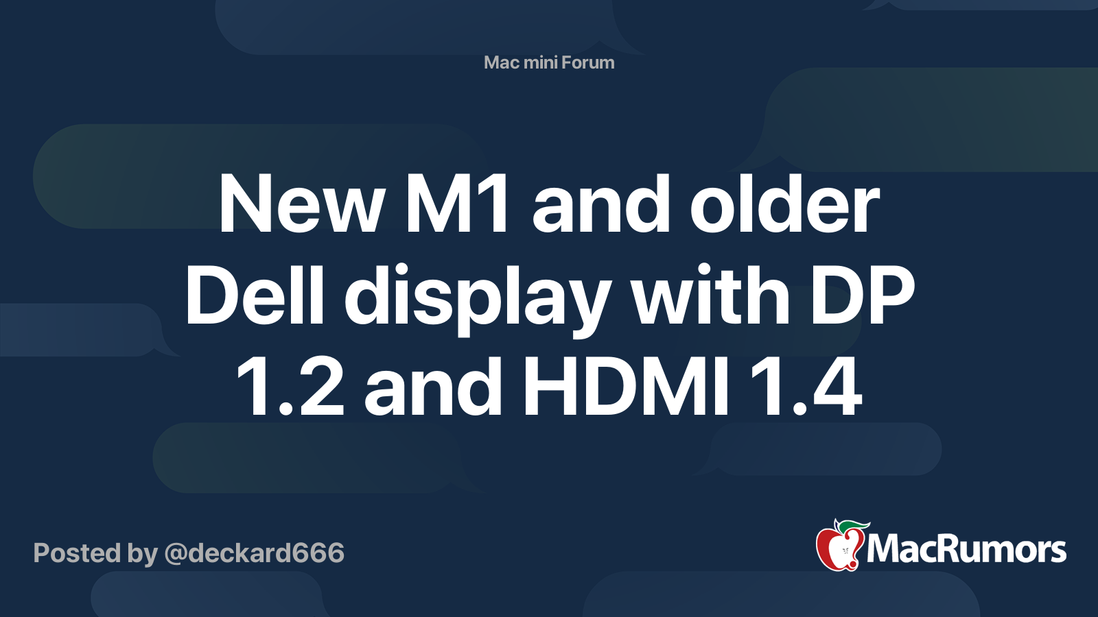 New M1 and older Dell display with DP 1.2 and HDMI 1.4 MacRumors Forums