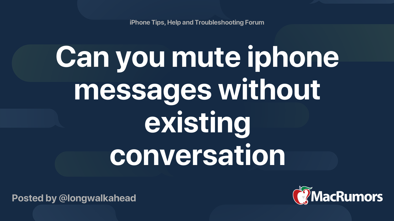 Can you mute iphone messages without existing conversation history