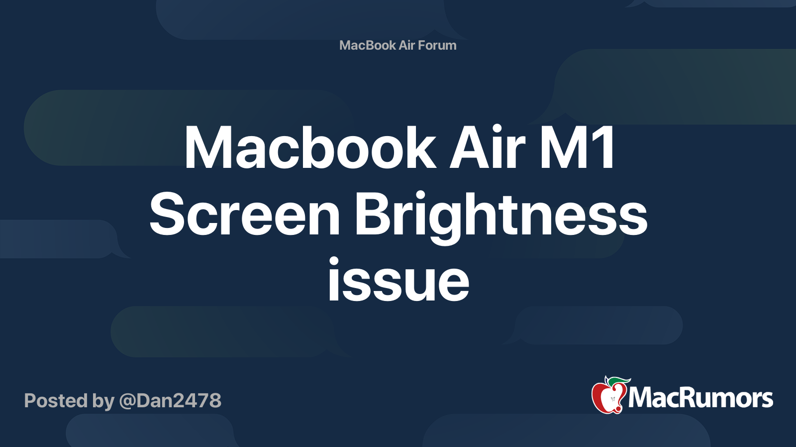 Macbook Air M1 Screen Brightness issue MacRumors Forums