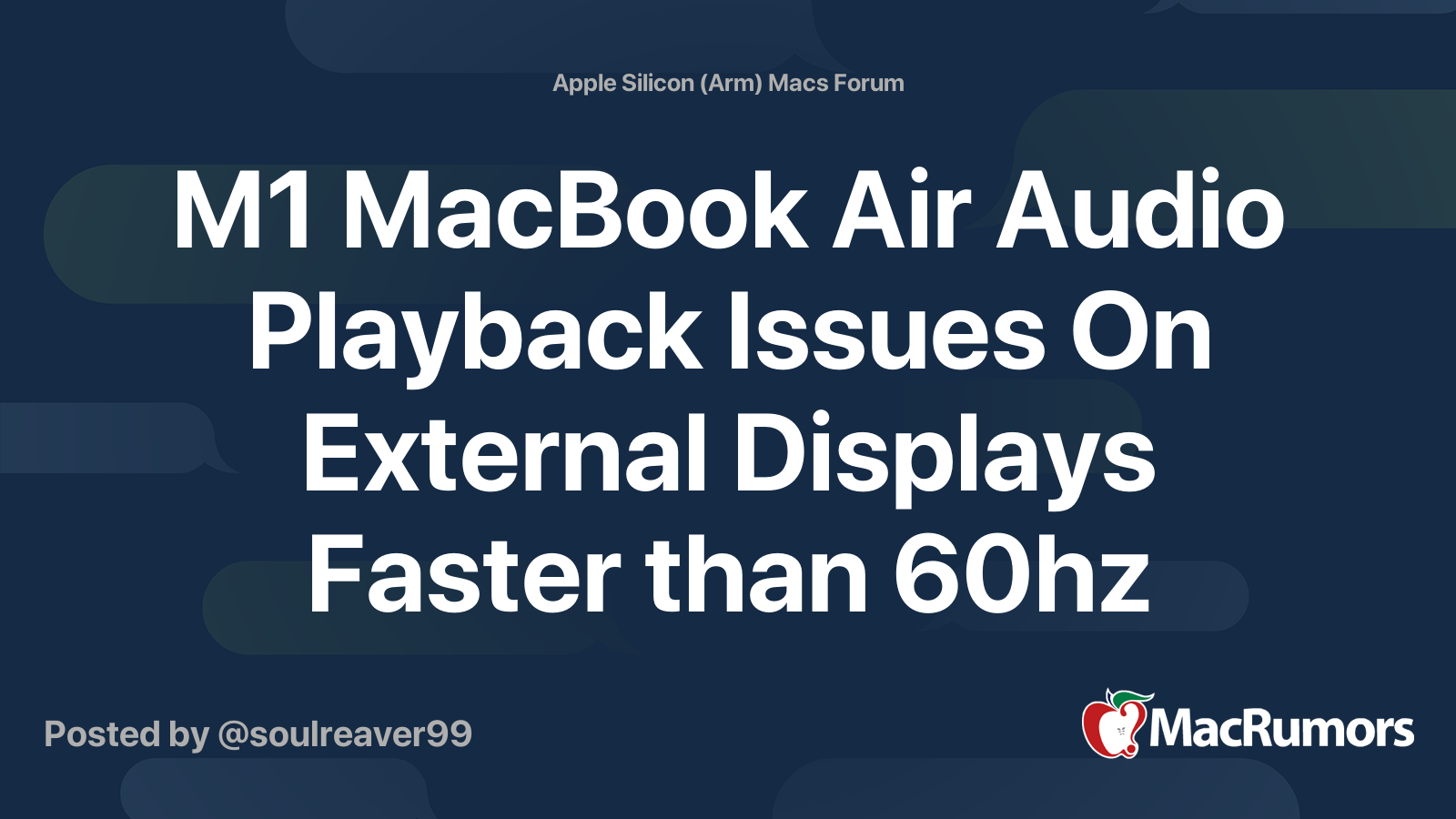 M1 MacBook Air Audio Playback Issues On External Displays Faster than ...