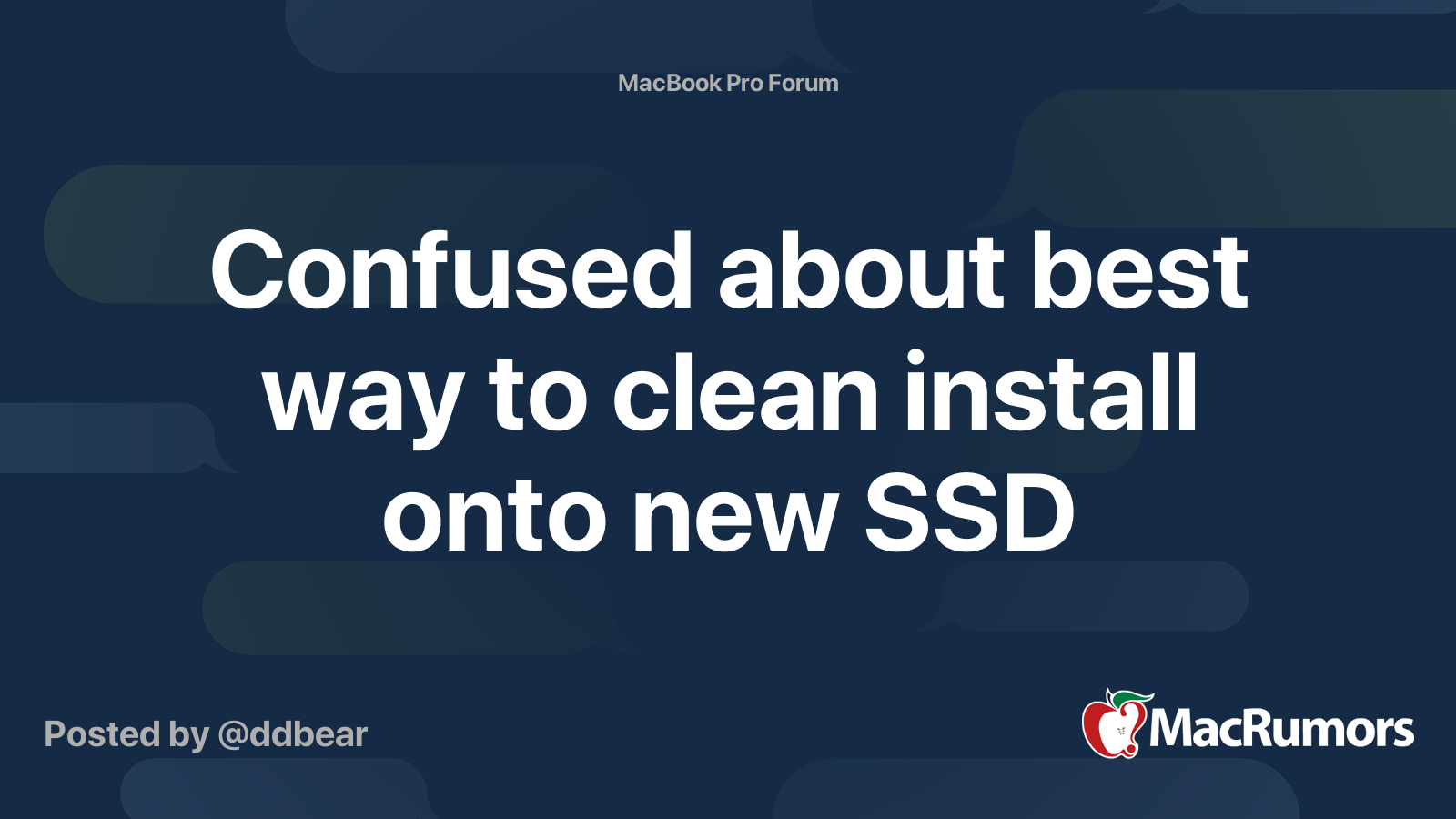 Ekspression absorberende Bane Confused about best way to clean install onto new SSD | MacRumors Forums
