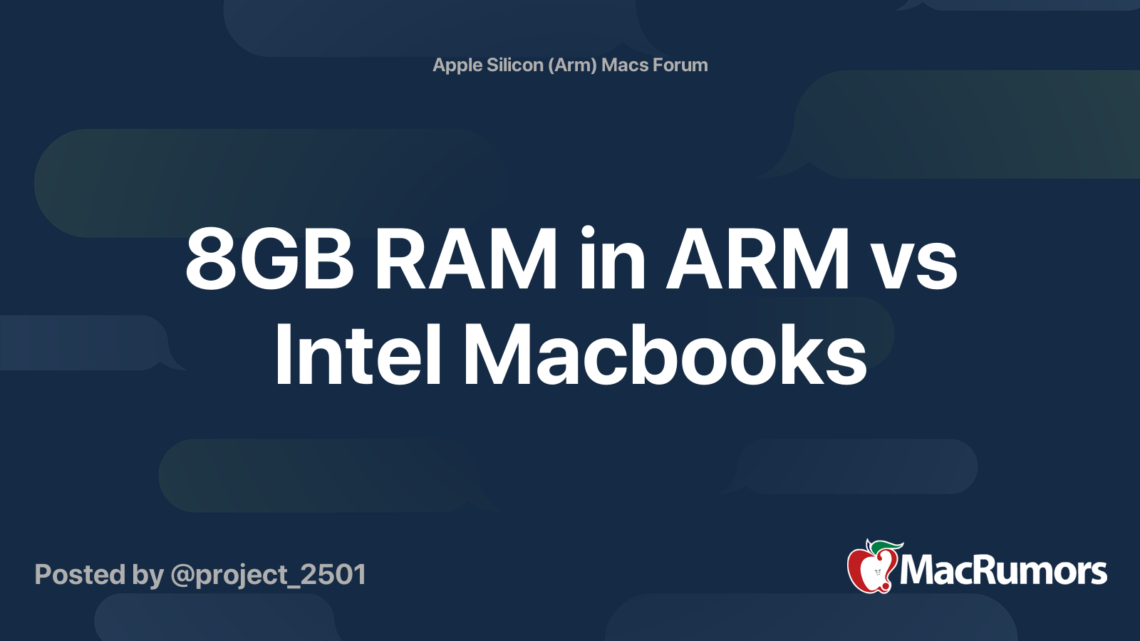 8GB RAM In ARM Vs Intel Macbooks MacRumors Forums