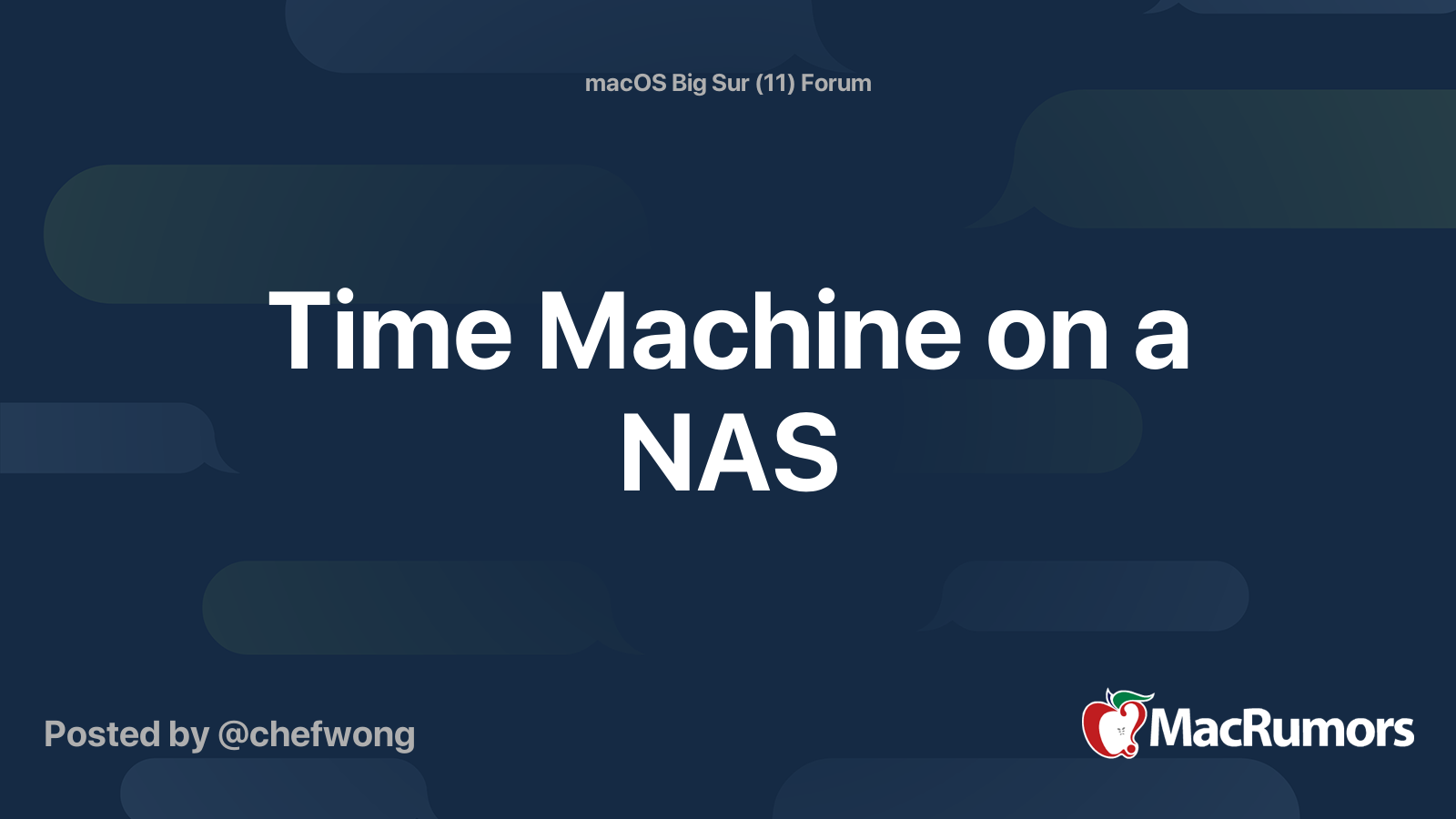 Time Machine on a NAS MacRumors Forums