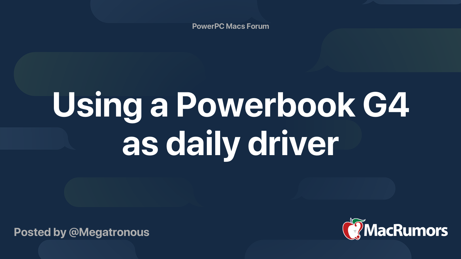 Using a Powerbook G4 as daily driver | MacRumors Forums