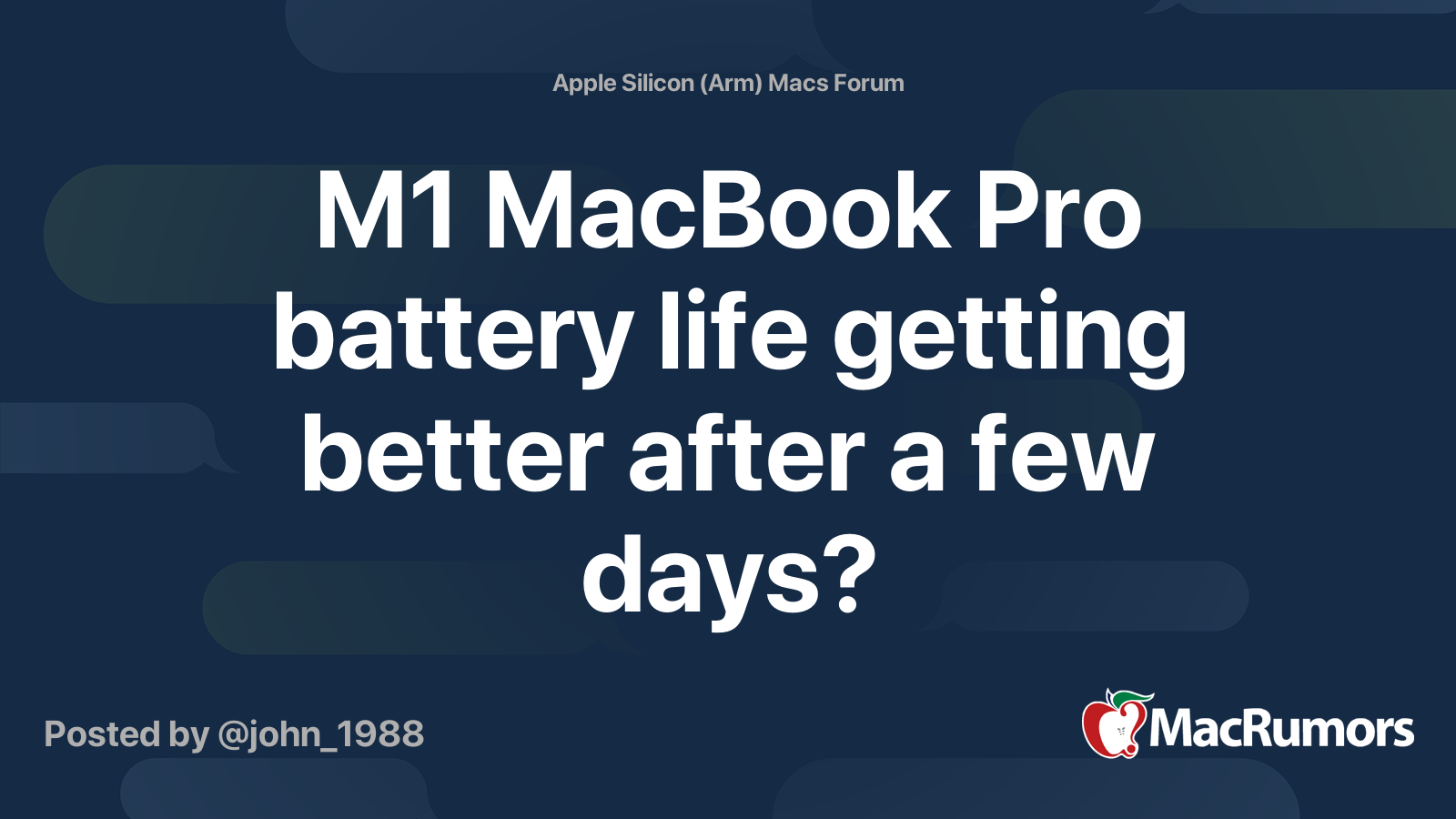 M1 MacBook Pro battery life getting better after a few days