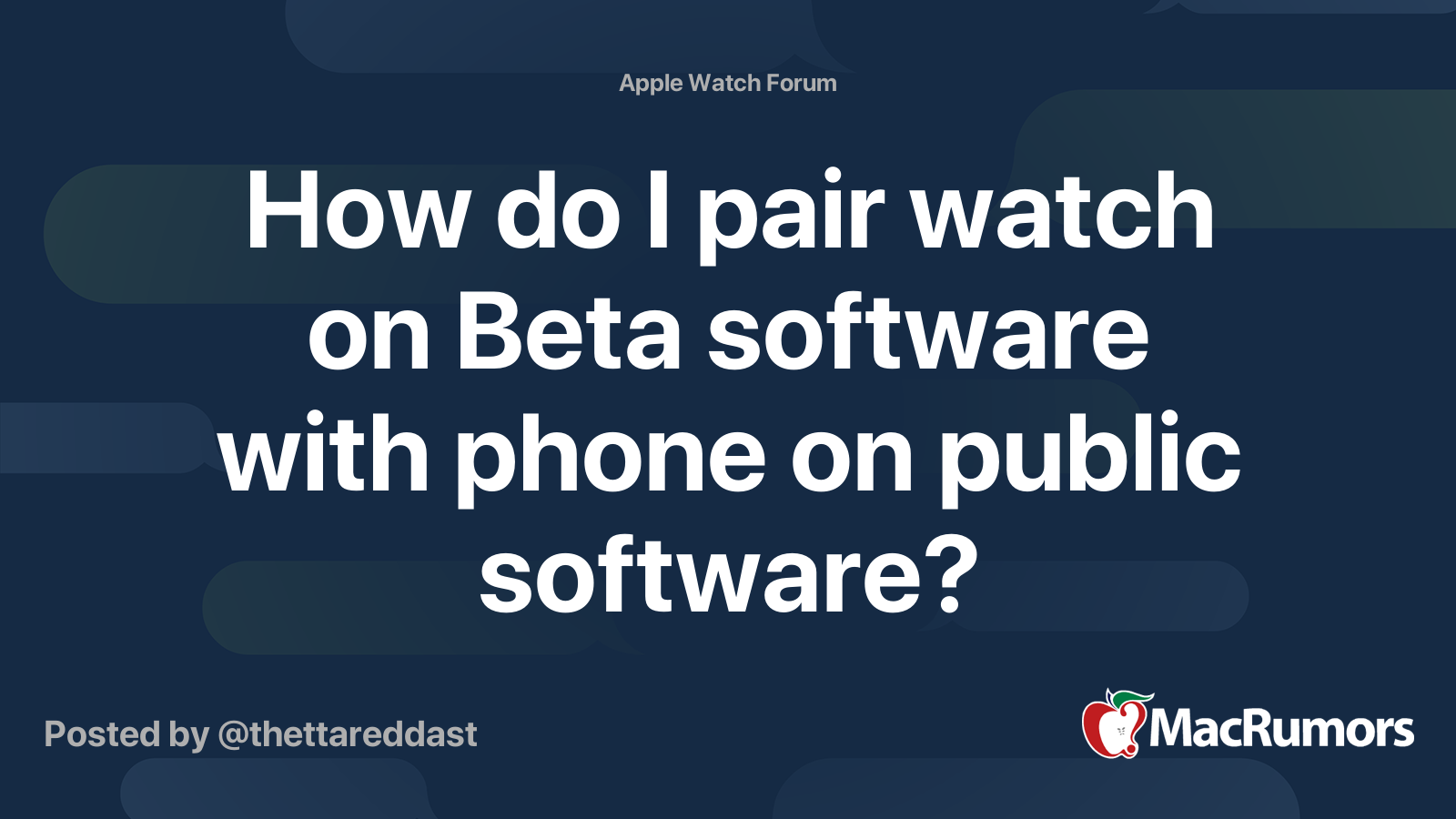 How do I pair watch on Beta software with phone on public software