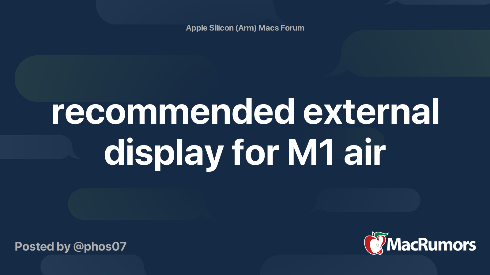 recommended external display for M1 air | MacRumors Forums
