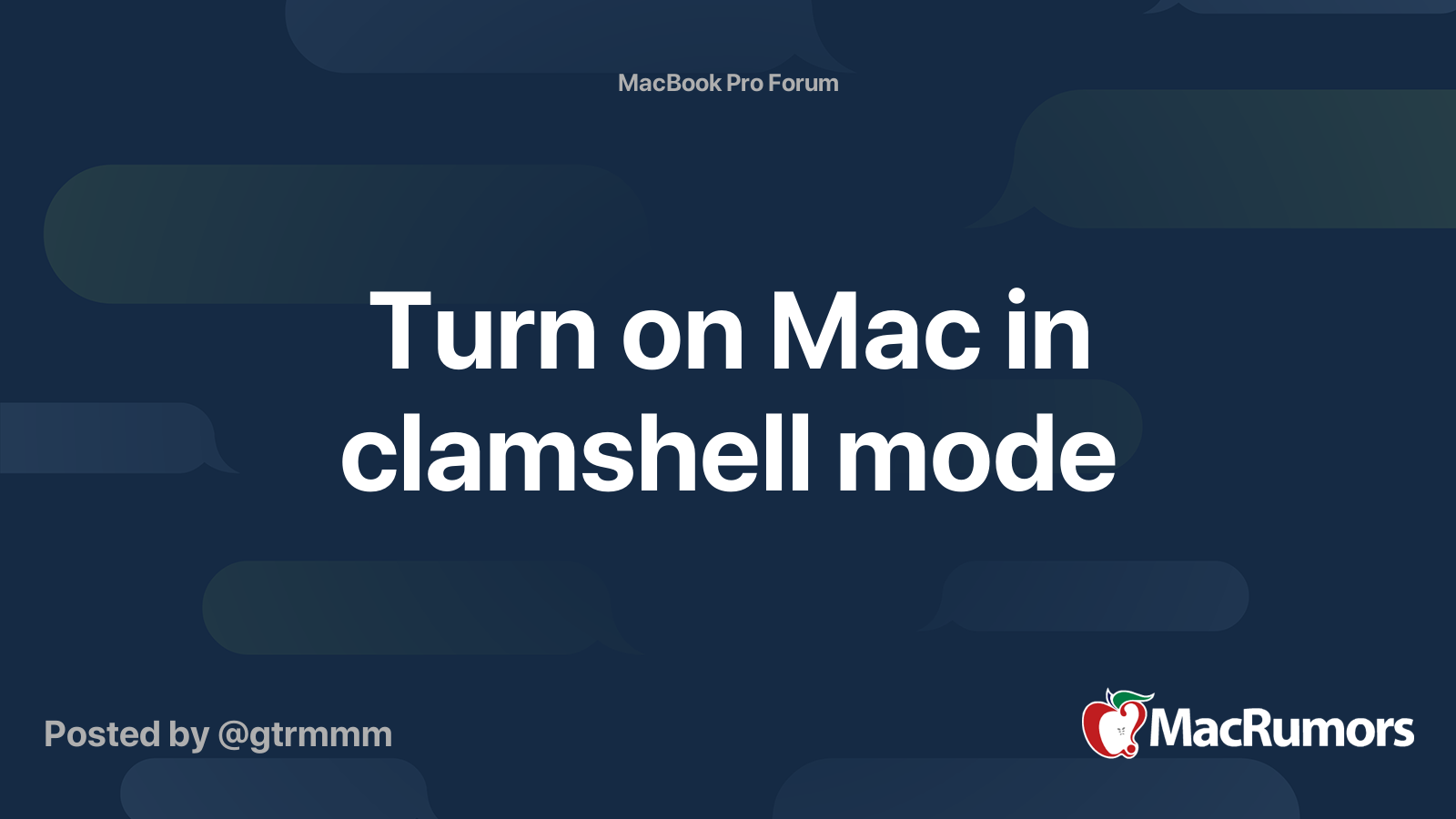 Turn on Mac in clamshell mode MacRumors Forums