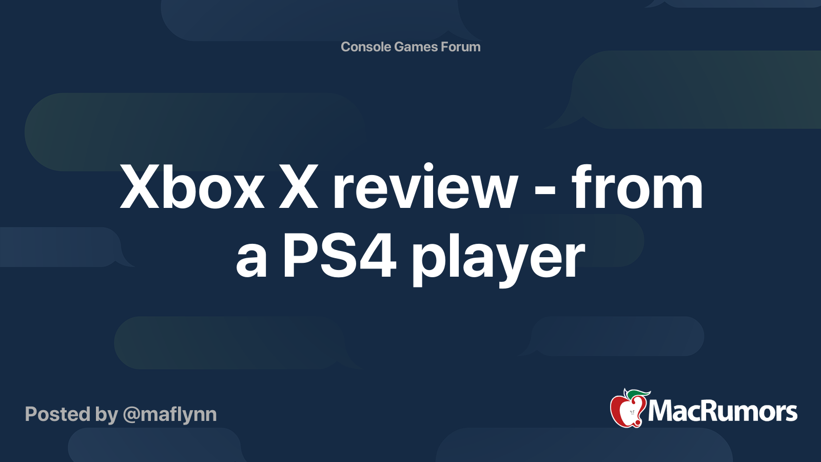 Xbox X review from a PS4 player MacRumors Forums