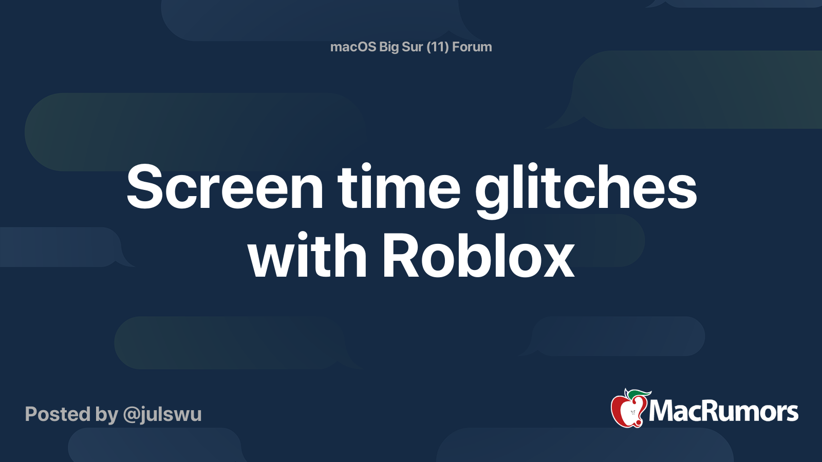 Screen Time Glitches With Roblox Macrumors Forums - roblox forums disabled