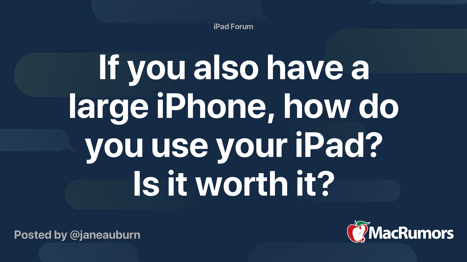 Do i need an ipad if i store have an iphone