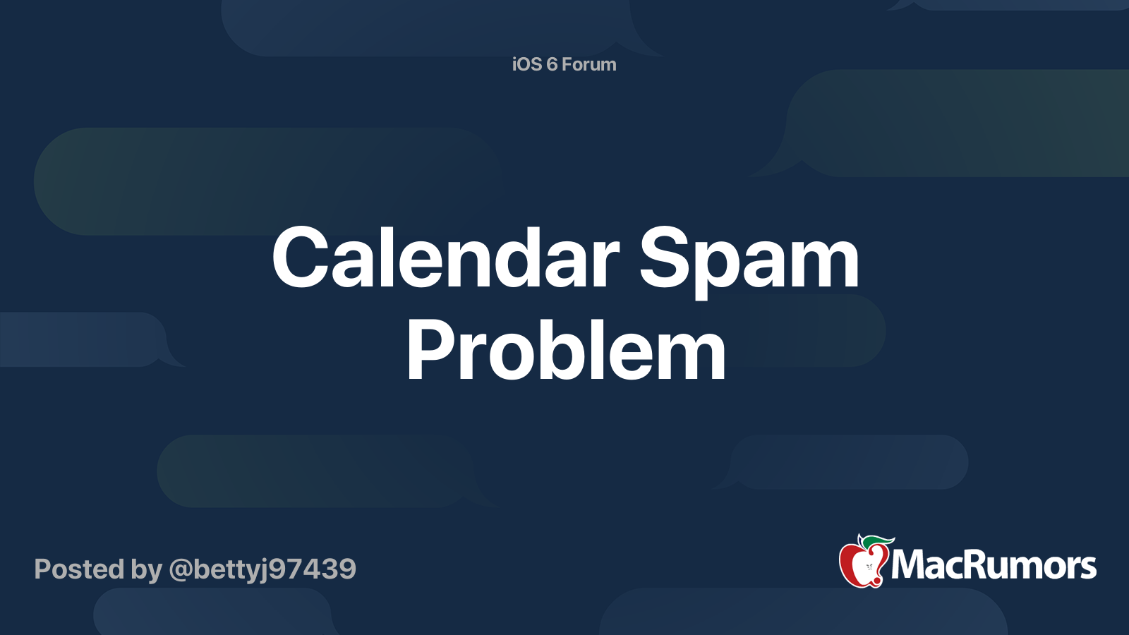 Calendar Spam Problem MacRumors Forums