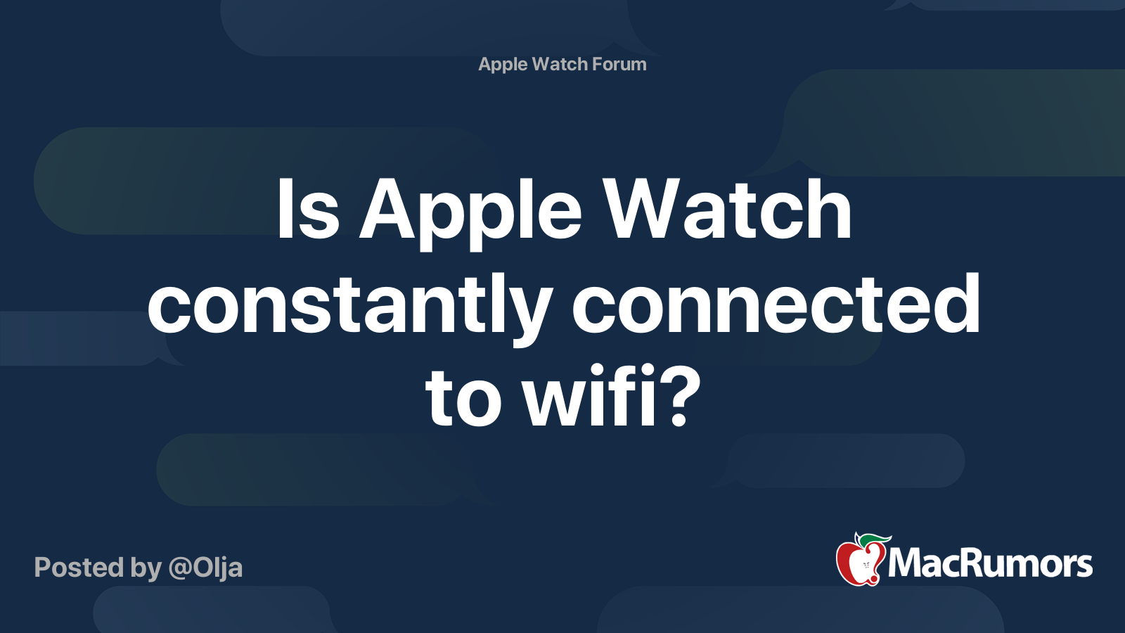 Why connect apple discount watch to wifi