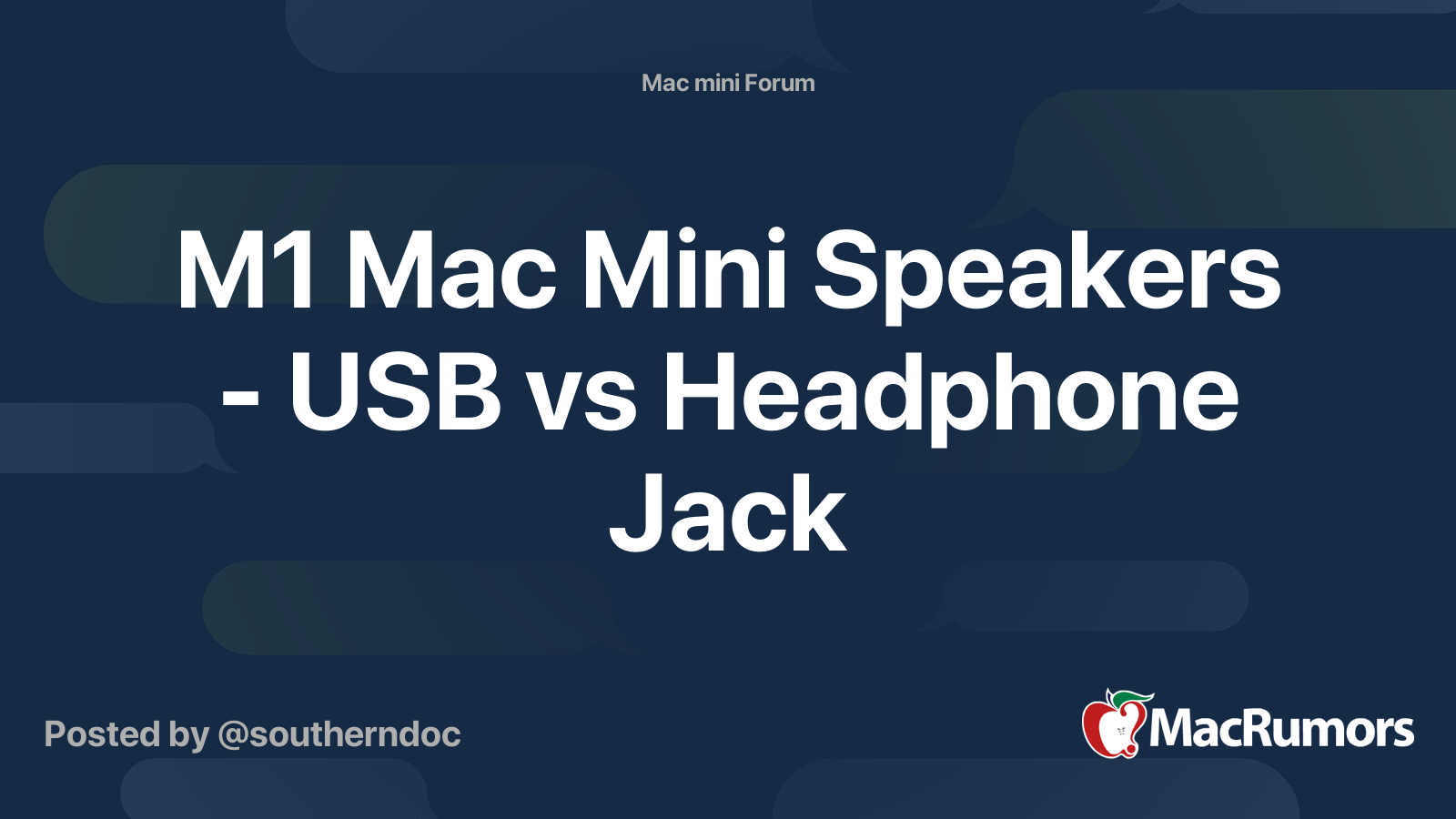 M1 Mac Mini Speakers USB vs Headphone Jack MacRumors Forums