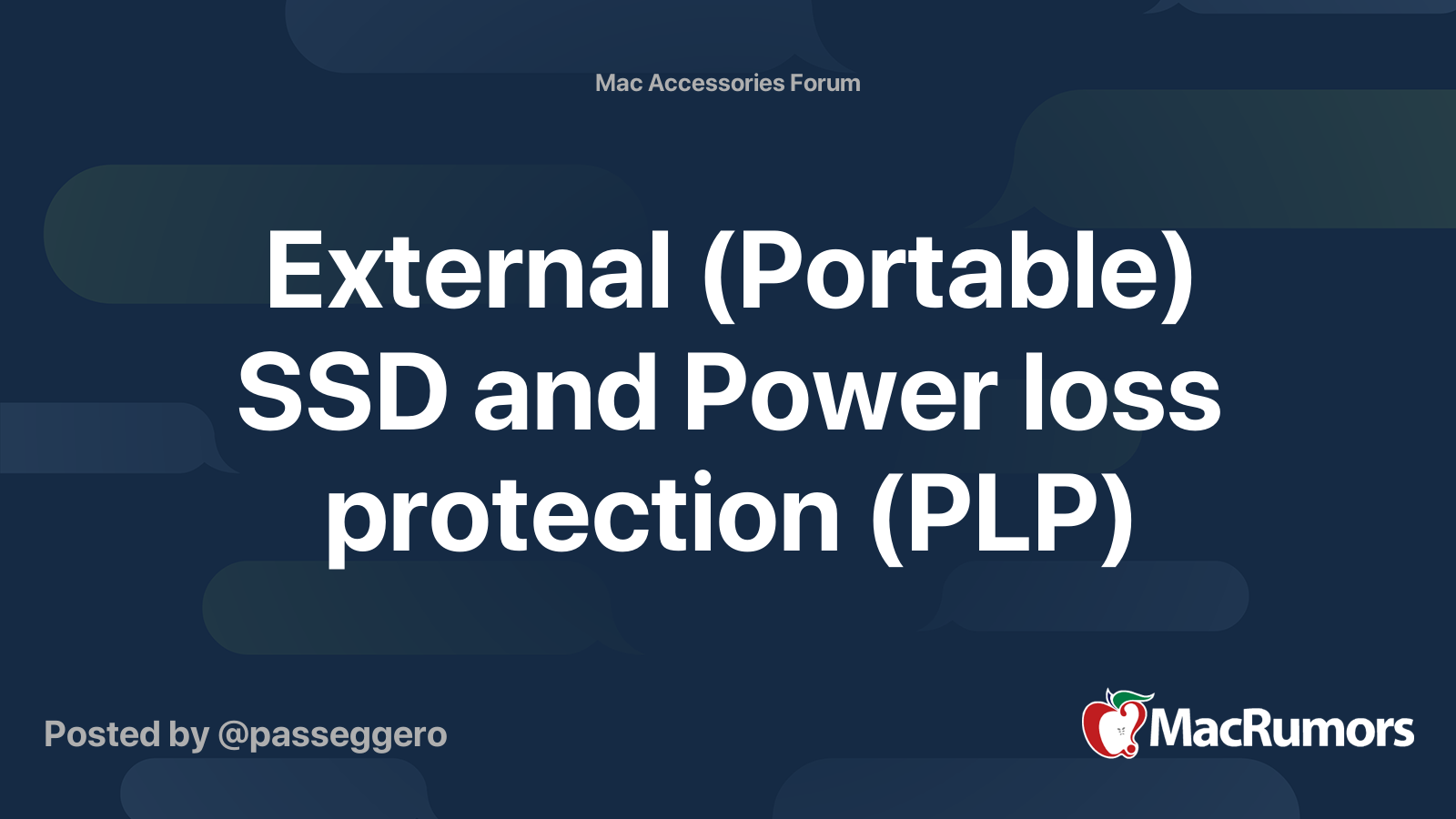 External (Portable) SSD and Power loss protection (PLP) MacRumors Forums