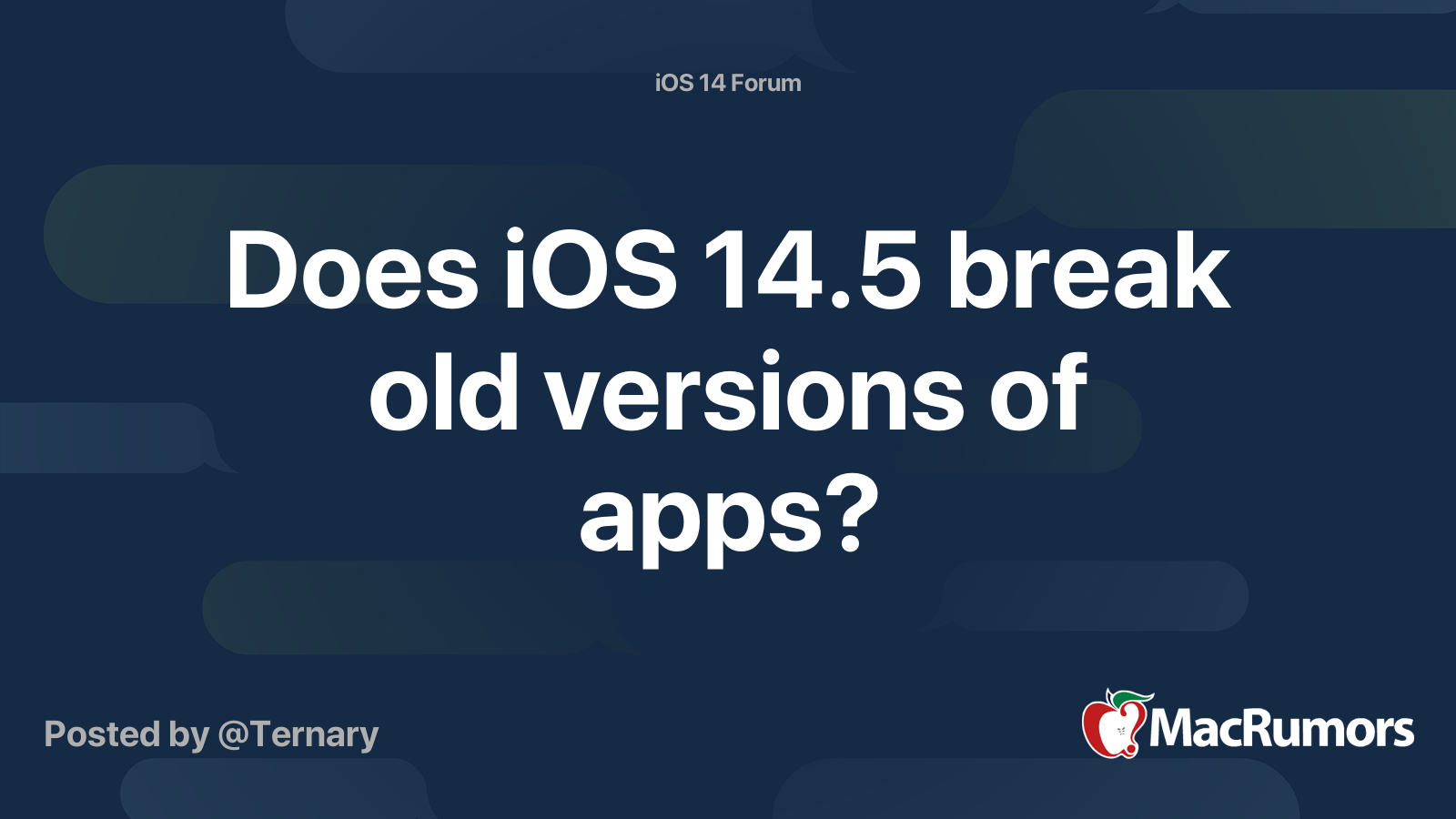 Does Ios 14 5 Break Old Versions Of Apps Macrumors Forums