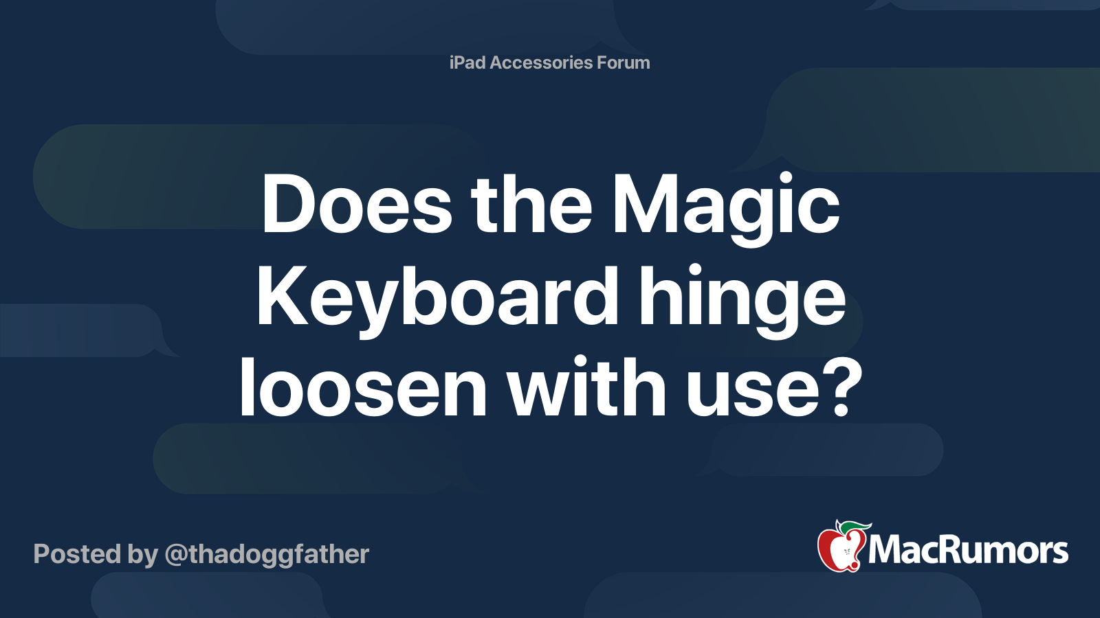 Does the Magic Keyboard hinge loosen with use? MacRumors Forums
