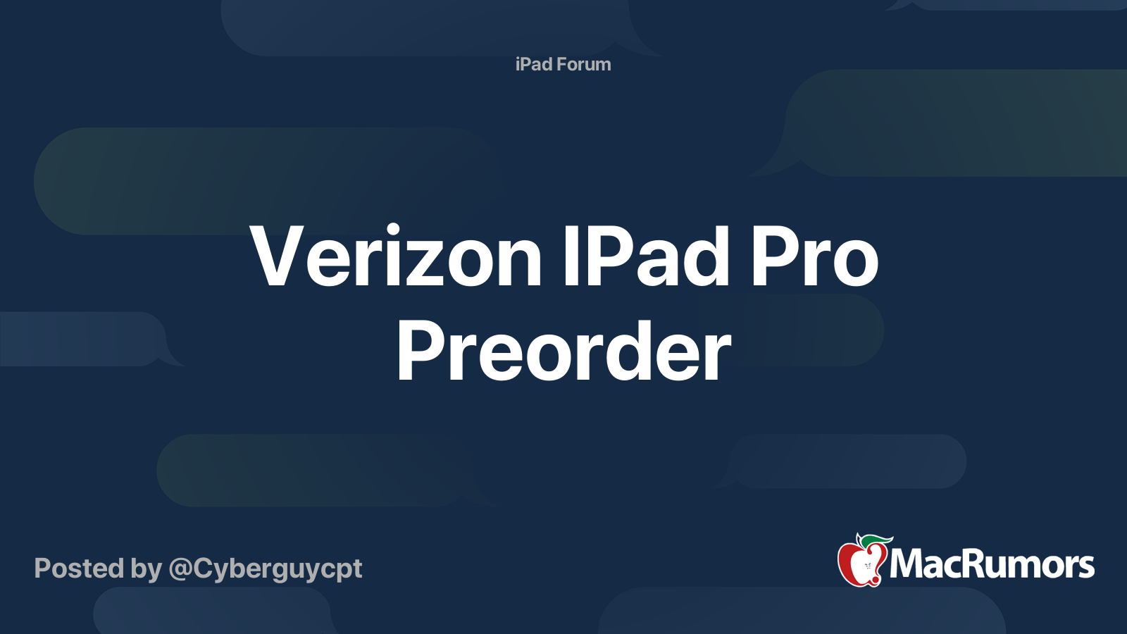 Verizon IPad Pro Preorder MacRumors Forums