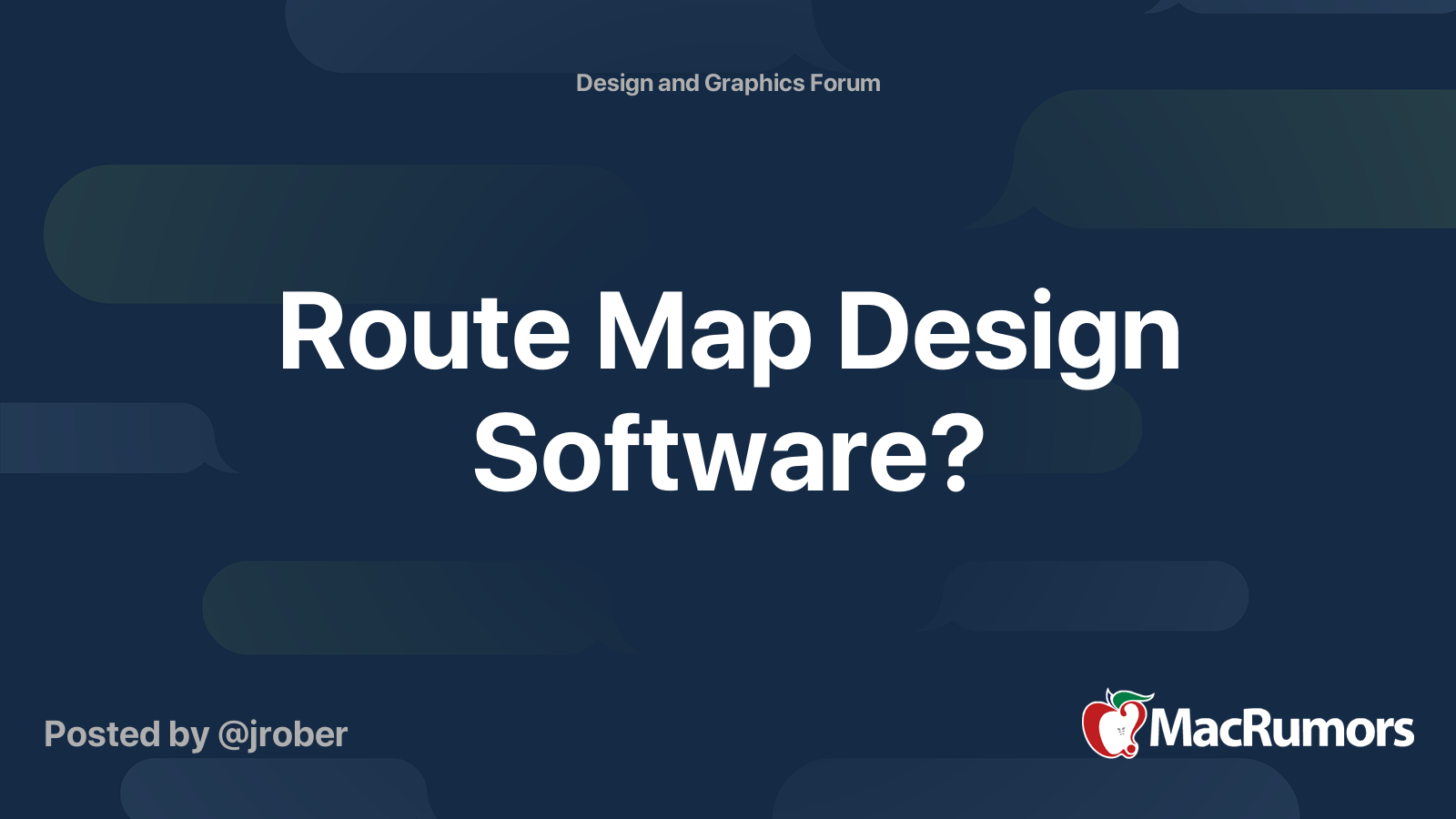 Route Map Design Software? | MacRumors Forums