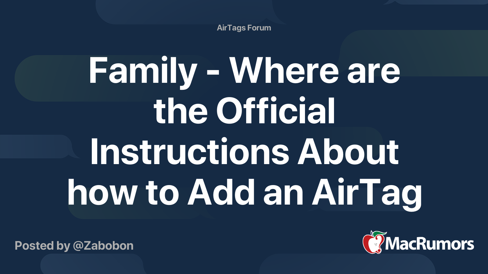 Family Where are the Official Instructions About how to Add an AirTag