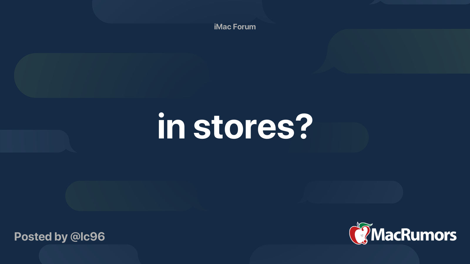 in stores? MacRumors Forums