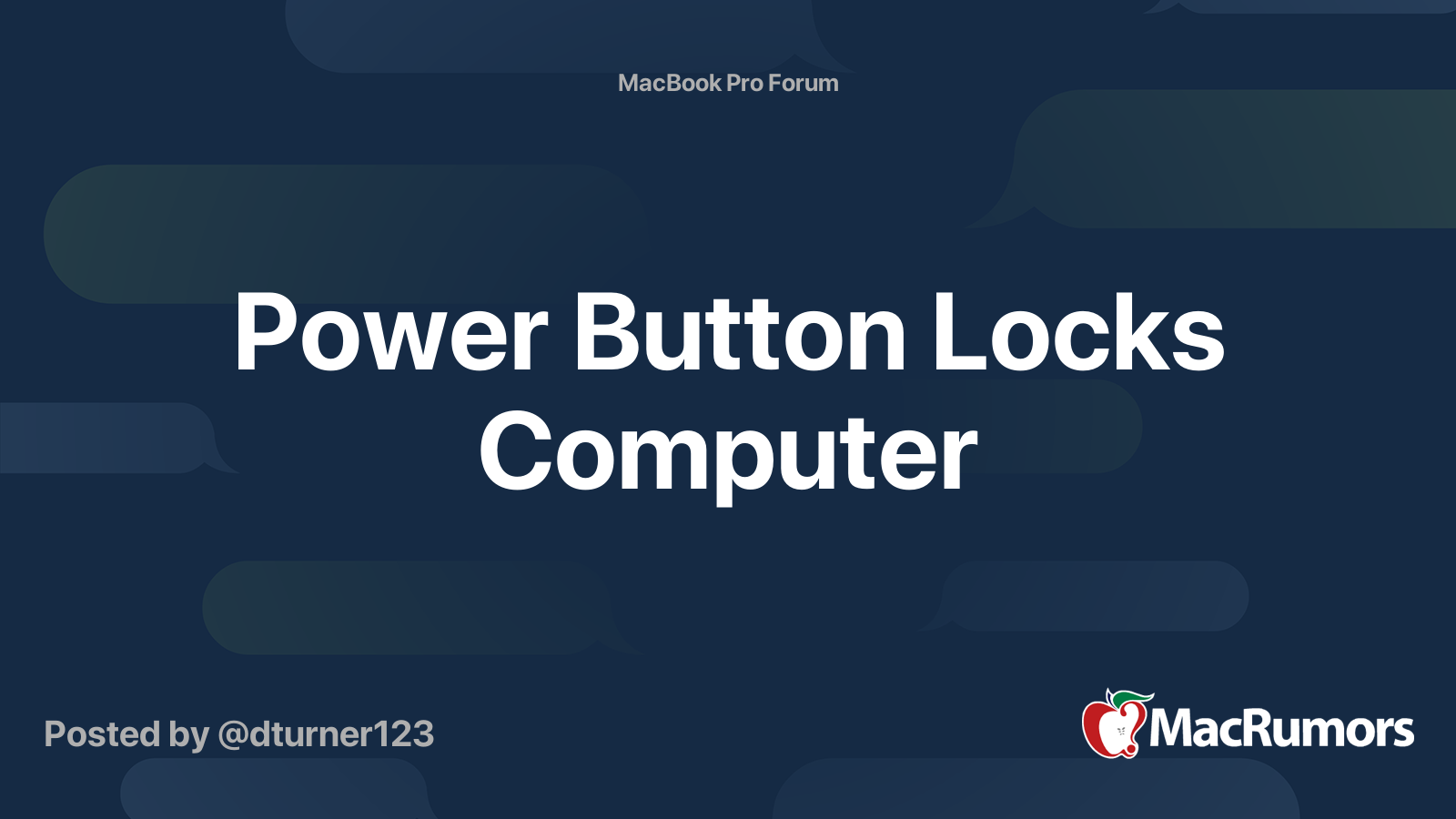 Power Button Locks Computer | MacRumors Forums