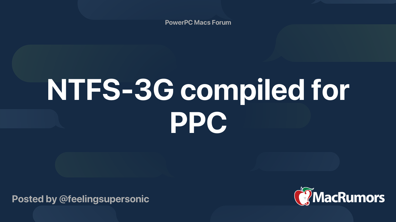 NTFS-3G compiled for PPC | MacRumors Forums