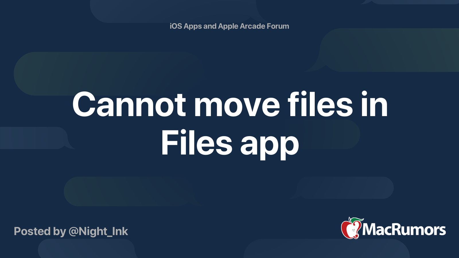 Cannot Move Files In Files App MacRumors Forums