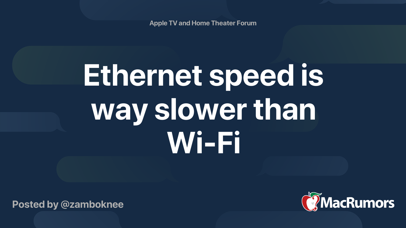 speed is way slower than WiFi MacRumors Forums