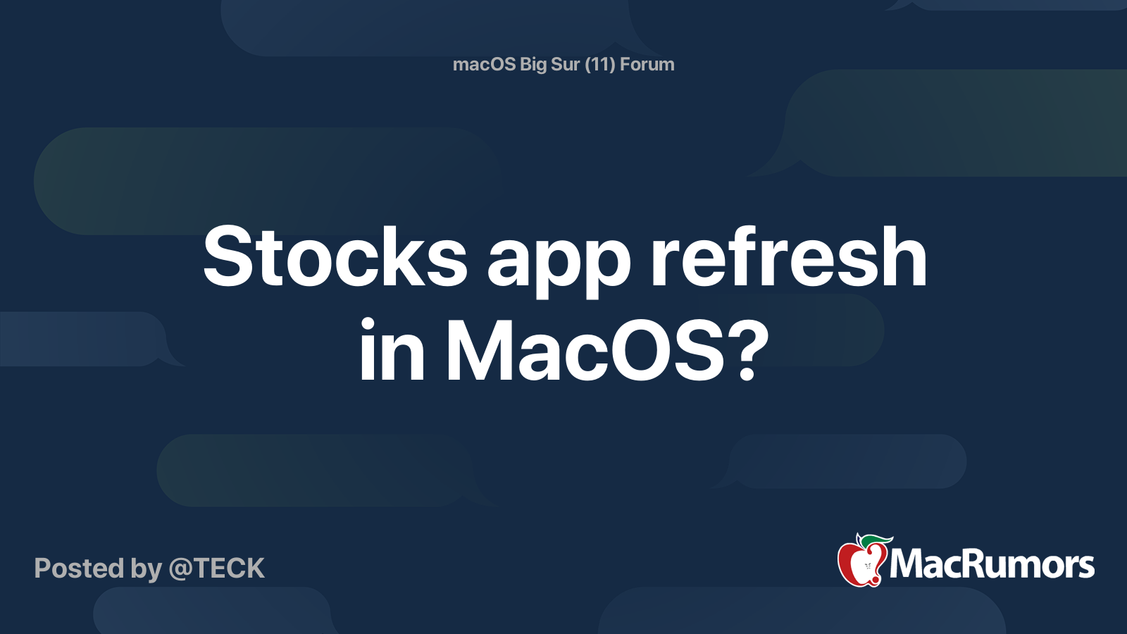 Stocks app refresh in MacOS? MacRumors Forums