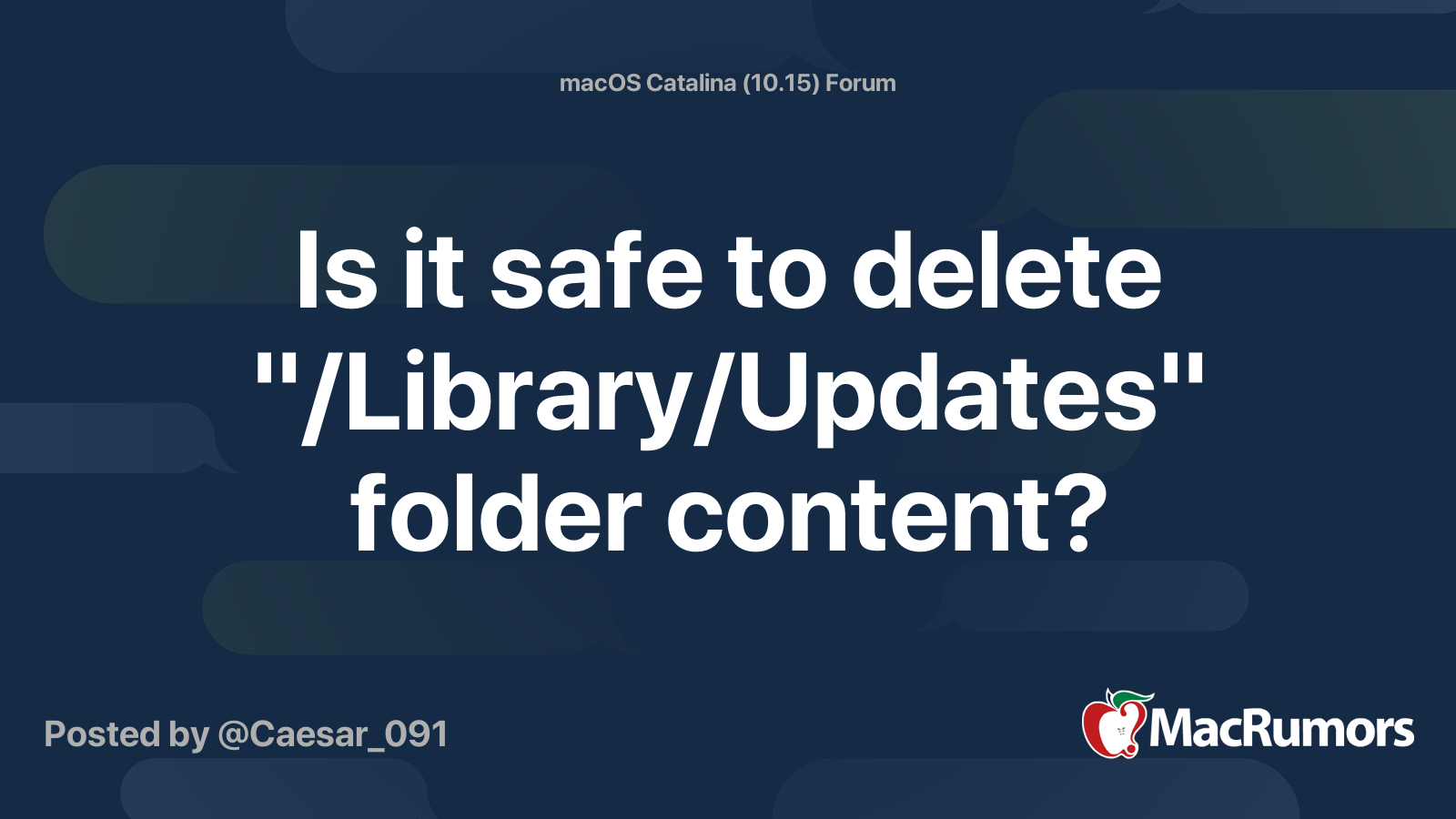 Is it safe to delete "/Library/Updates" folder content? MacRumors Forums