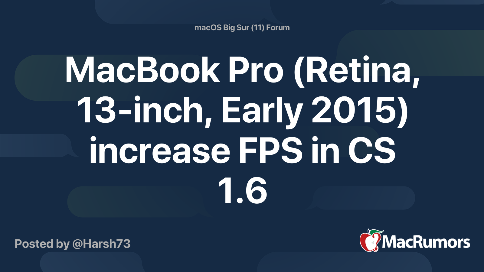 Macbook Pro Retina 13 Inch Early 15 Increase Fps In Cs 1 6 Macrumors Forums