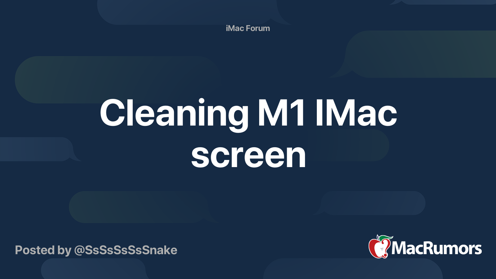 Cleaning M1 IMac screen MacRumors Forums