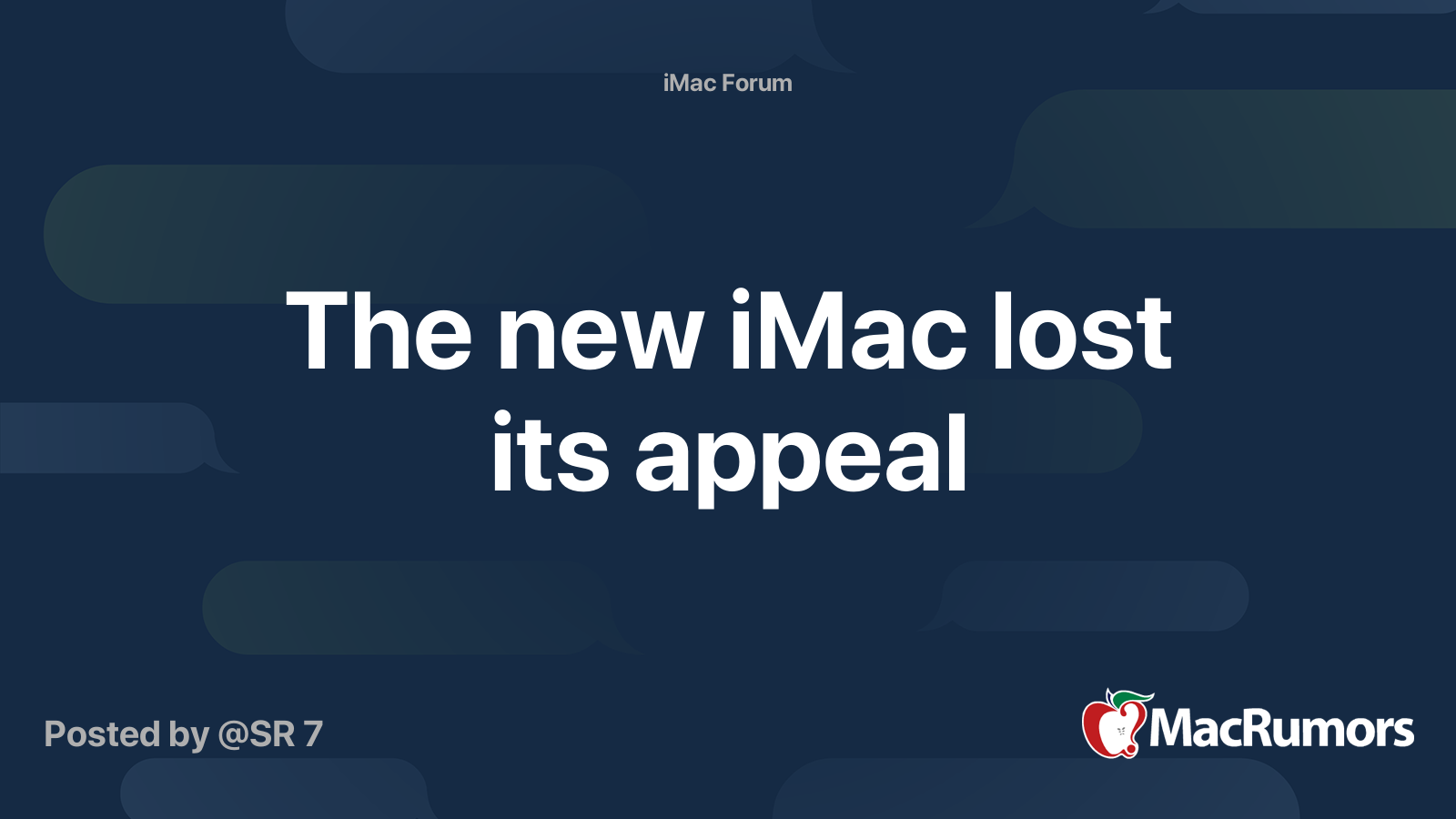 The new iMac lost its appeal | MacRumors Forums