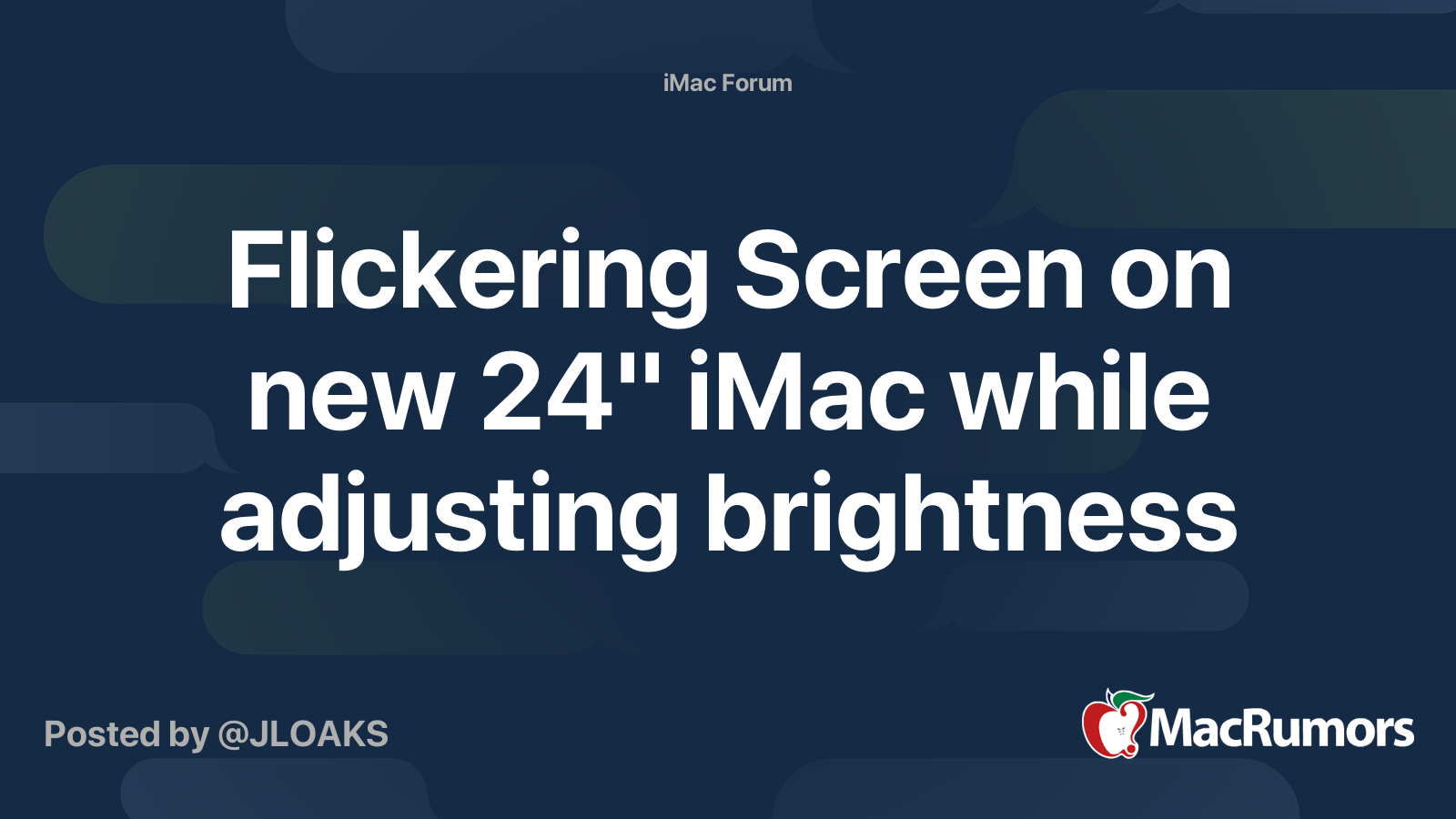 Flickering Screen on new 24'' iMac while adjusting brightness