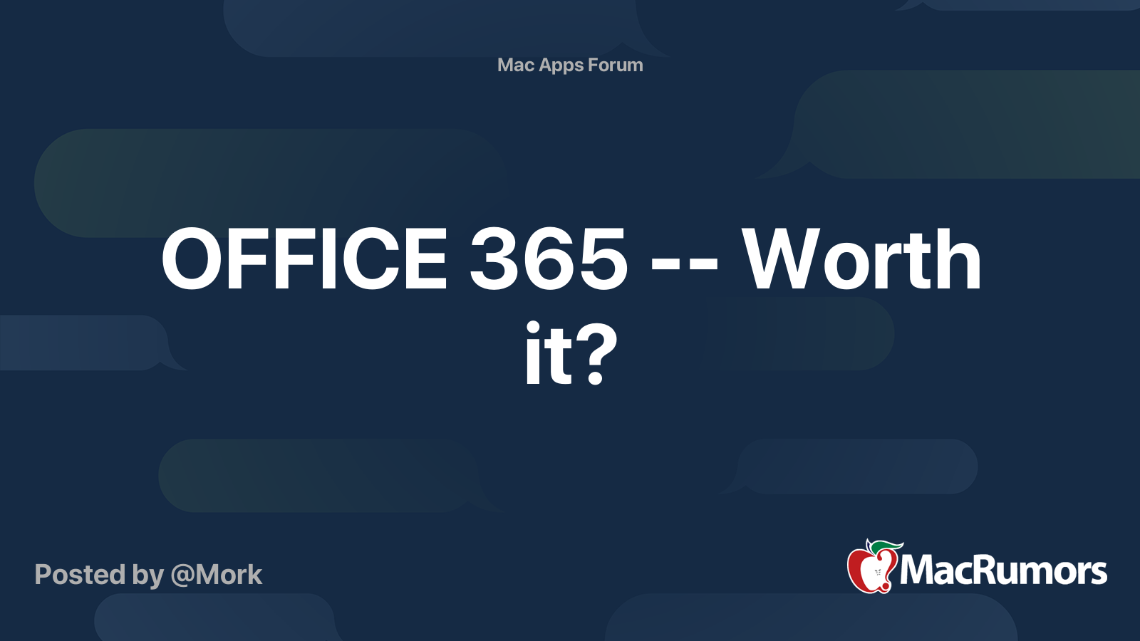 OFFICE 365 Worth it? MacRumors Forums