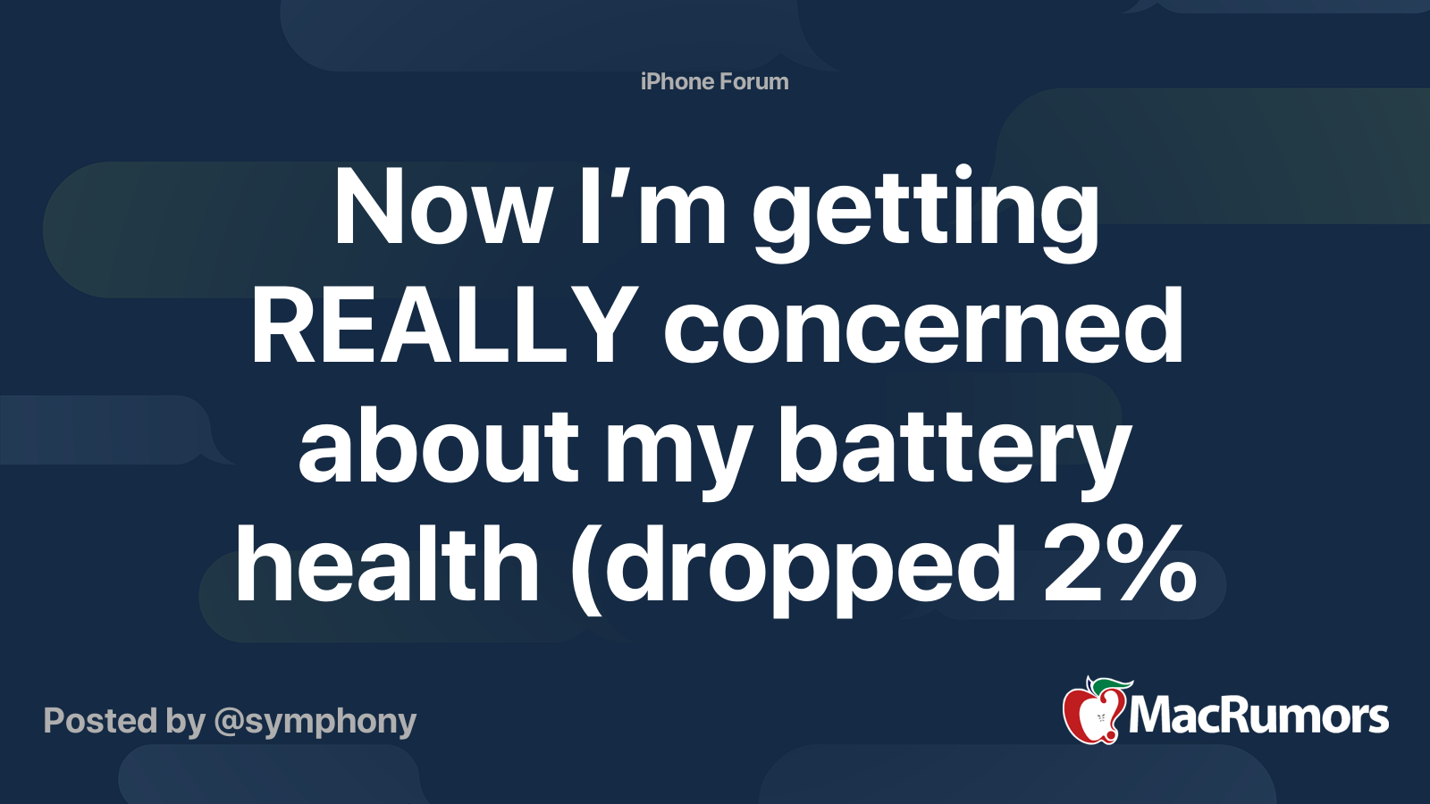Boost frugter klap Now I'm getting REALLY concerned about my battery health (dropped 2% in  almost a month) | MacRumors Forums