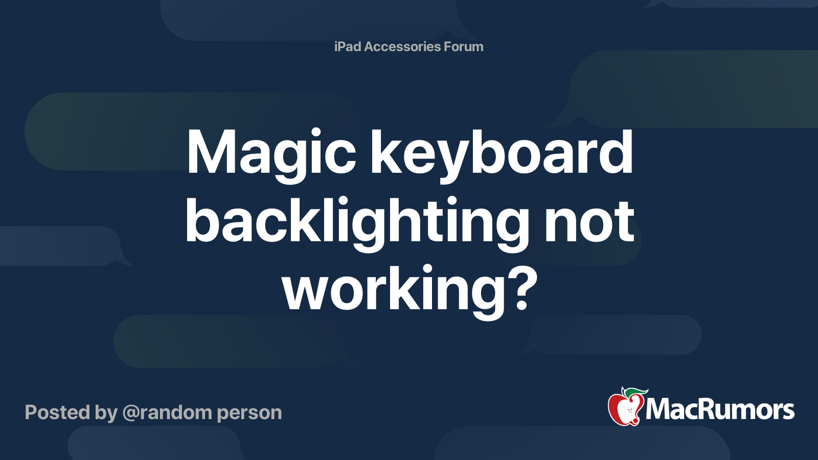 Magic keyboard backlighting not working? MacRumors Forums