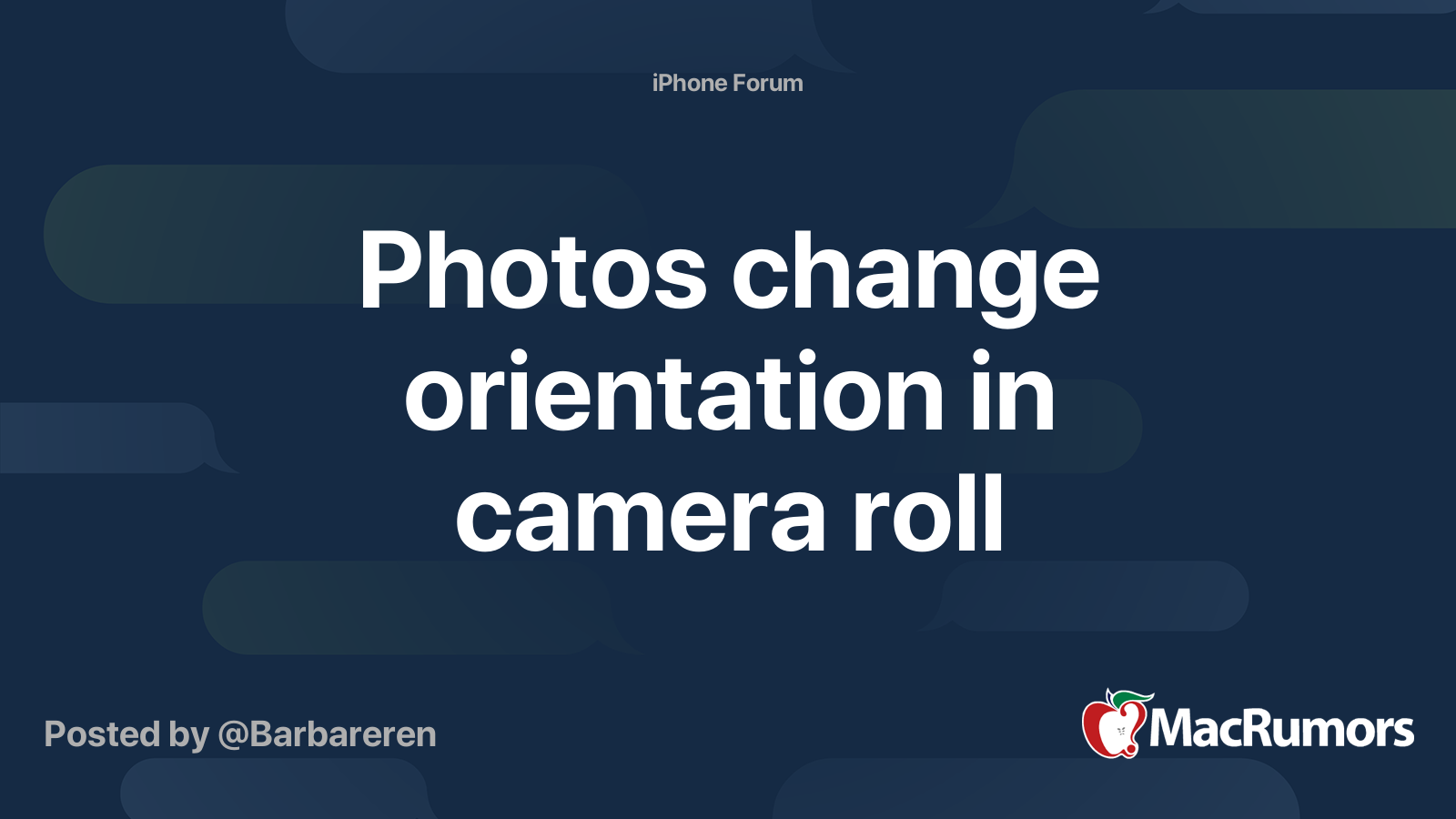 Photos change orientation in camera roll MacRumors Forums