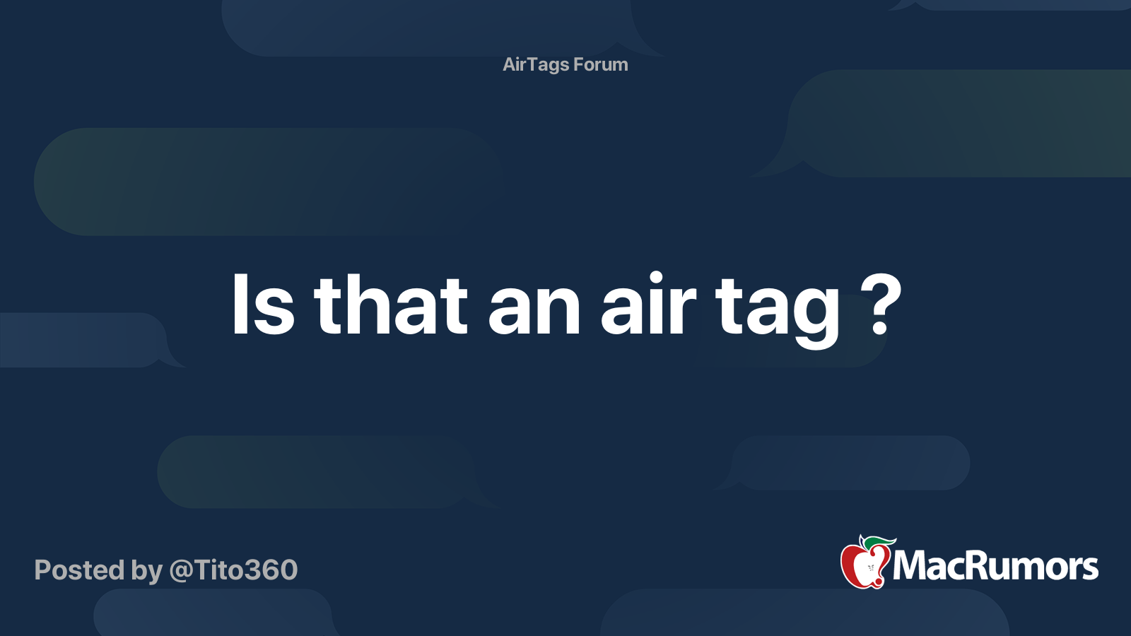 Is that an air tag ? | MacRumors Forums