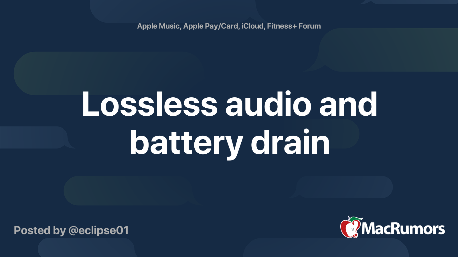 Lossless audio and battery drain MacRumors Forums